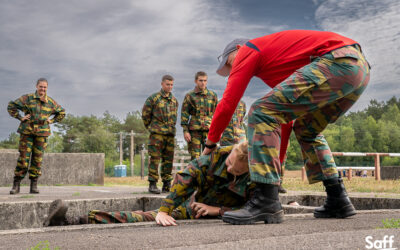 Kandidaten van de Voorbereidende Divisie op de Koninklijke Militaire School in Aarlen.